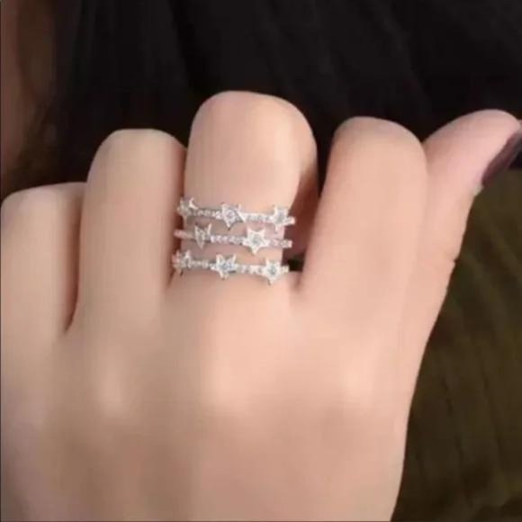 NEW 925 STERLING SILVER MULTI LAYER ADJUSTABLE RING - Picture 4 of 7